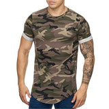 Men's,Camouflage,Breathable,Round,Short,Sleeve,Hiking,Fishing,Training