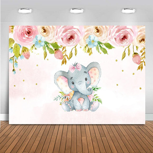 Types,Elephant,Shower,Backdrop,Birthday,Party,Photography,Background,Cloth,Studio,Props
