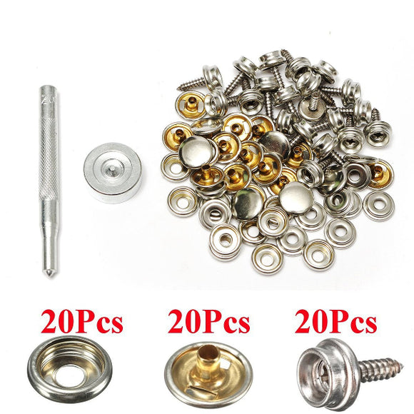 20Set,Stainless,Steel,Cover,Canopy,Fittings,Fastener,Tools
