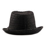 Women,Handmade,Woven,Panama,Style,Fedora,Straw,Leather