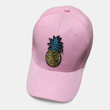 Women,Cotton,Fruit,Pineapple,Embroidery,Casual,Sport,Curve,Sunscreen,Visor,Baseball