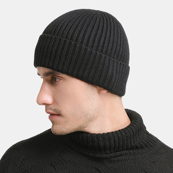 Unisex,Solid,Color,Knitted,Skull,Beanie,Brimless