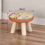 Solid,Wooden,Round,Stool,Chair,Living,Bedroom,Removeable,Cover