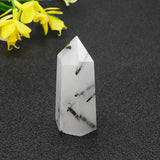Natural,White,Black,Natural,Quartz,Crystals,Point,Healing,Stone,Gifts,Decorations