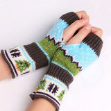 Women,Christmas,Winter,Knitting,Fingerless,Gloves,Christmas