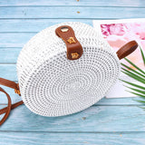 Women,Straw,Beach,Rattan,Woven,Round,Shoulder,Crossbody,Handbag,Outdoor,Travel