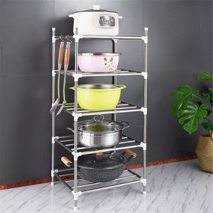 Stainless,Steel,layers,Landing,Storage,Kitchen,Shelf,Arrangement