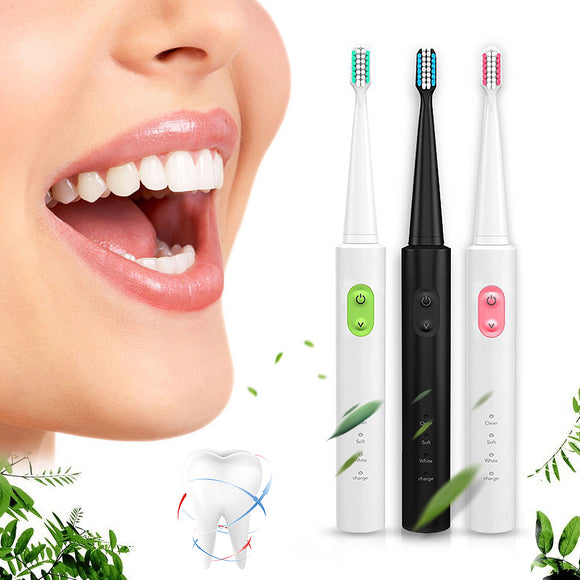 Travel,Rechargeable,Ultrasonic,Electric,Toothbrush,Waterproof,Cleaning,Teeth,Heads