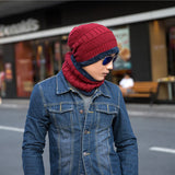 Women,Outdoor,Sports,Winter,Knitted,Baggy,Beanie,Scarf