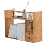Bamboo,Strip,Office,Small,Bookshelf,Desktop,Storage,Double,Layer
