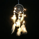 Handmade,Dream,Catcher,Feathers,Beads,Hanging,Decorations,Stars,String,Lights
