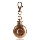 Stainless,Steel,Round,Flask,Keychain,Liquor,Alcohol,Whiskey