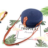 Women,Ladies,Rattan,Straw,Beach,Shoulder,Round,Woven,Summer,Holiday,Handbag,Outdoor,Travel