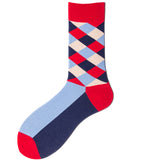 British,Style,Color,Large,Rhombic,Lattice,Socks,Cotton,Socks