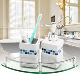 Modern,Glass,Bathroom,Shower,Triangular,Shelf,Organizer,Towel,Holder,Single,Layer