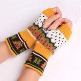 Women,Christmas,Winter,Knitting,Fingerless,Gloves,Christmas