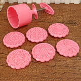 Round,Mooncake,Baking,Mould,Stamps,Fower,Baking,Tools,Decor