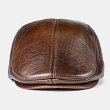 Genuine,Leather,Thickness,Cotton,Windproof,Protection,Forward,Beret