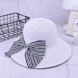 Fashion,Outdoor,Summer,Protection,Brimmed,Floppy,Bowknot,Women