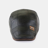 Leather,Autumn,Winter,Solid,Velvet,Fashion,Leather,Adjustable,Beret