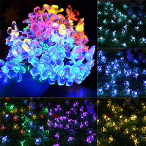 Solar,Blossom,Flower,Fairy,String,Light,50LED,Garden,Wedding,Decor