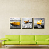 Miico,Painted,Three,Combination,Decorative,Paintings,Yellow,Decoration