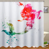 180x180CM,70.9x70.9",Bathroom,Waterproof,Shower,Curtain,Mermaid,Pattern,Plastic,Hooks"