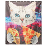 Space,Nebula,Eating,Pizza,Bathroom,Shower,Curtain,Polyester