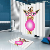 Giraffe,Animal,Waterproof,Bathroom,Shower,Curtain,Bathroom,Cover,Floor