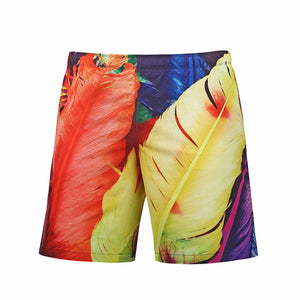 S52511,Beach,Shorts,Board,Shorts,Feather,Printing,Drying,Waterproof,Elasticity