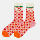 Unisex,Japan,Style,Creative,Illustration,Patchwork,Color,Couple,Socks