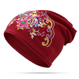 Womens,Ethnic,Embroidery,Slouch,Beanie,Cotton,National,Printting,Turban