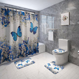 Butterflies,Therapy,Prints,Waterproof,Shower,Curtain,Bathroom,Carpets,Toilet,Cover,Floor,Bathroom,Decor