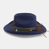 Unisex,Sunscreen,Travel,Beach,Western,Cowboy,Ethnic,Style,Seaside,Straw