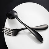 Stainless,Steel,Black,Flatware,Dinnerware,Cutlery,Spoons,Tableware,Kitchen,Dinner