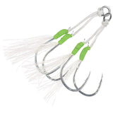 Double,Fishing,Fluorescence,Jigging,Barbed,Assist,Hooks,Fishing,Tackle