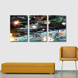 Miico,Painted,Three,Combination,Decorative,Paintings,Spaceship,Decoration