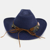 Unisex,Sunscreen,Travel,Beach,Western,Cowboy,Ethnic,Style,Seaside,Straw