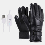 Unisex,Charging,Heating,Touchscreen,Outdoor,Winter,Electric,Riding,Waterptoof,Windproof,Leather,Gloves