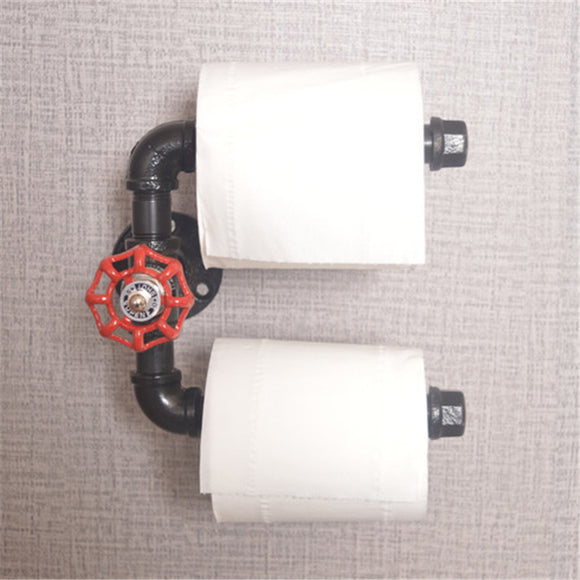 Industrial,Style,Mounted,Metal,Toilet,Paper,Double,Holder,Towel