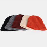 Unisex,Solid,Color,Knitted,Skull,Beanie,Brimless