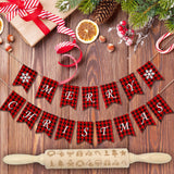 Loskii,JM01687,Wooden,Christmas,Embossed,Rolling,Dough,Stick,Baking,Pastry,Christmas,Decoration