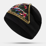 Women,Cotton,Floral,Ethnic,Embroidery,Beanie,Elastic,Breathable,Turban