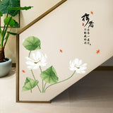 Miico,SK9338,Lotus,Painting,Stickers,Living,Bathroom,Decorative,Sticker