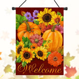 12.5'',Pumpkin,Flower,Welcome,Autumn,Garden,Banner,Decor,Decorations