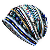 Unisex,Floral,Checkerwork,Cotton,Beanie,Circle,Scarf