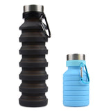 550ML,Silicone,Folding,Water,Bottle,Outdoor,Travel,Hiking,Running,Collapsible,Water,Bottle,Carabiner