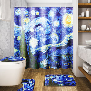 180x180cm,Starry,Night,Pattern,Bathroom,Waterroof,Shower,Curtains,Toliet,Hooks