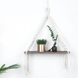 Macrame,Plant,Hanger,Hanging,Shelf,Bookshelf,Mounted,Shelves