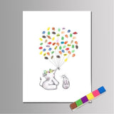 Frameless,Elephant,Wedding,Paper,Guest,Signaturing,Inkpad,Birthday,Party,Decorations